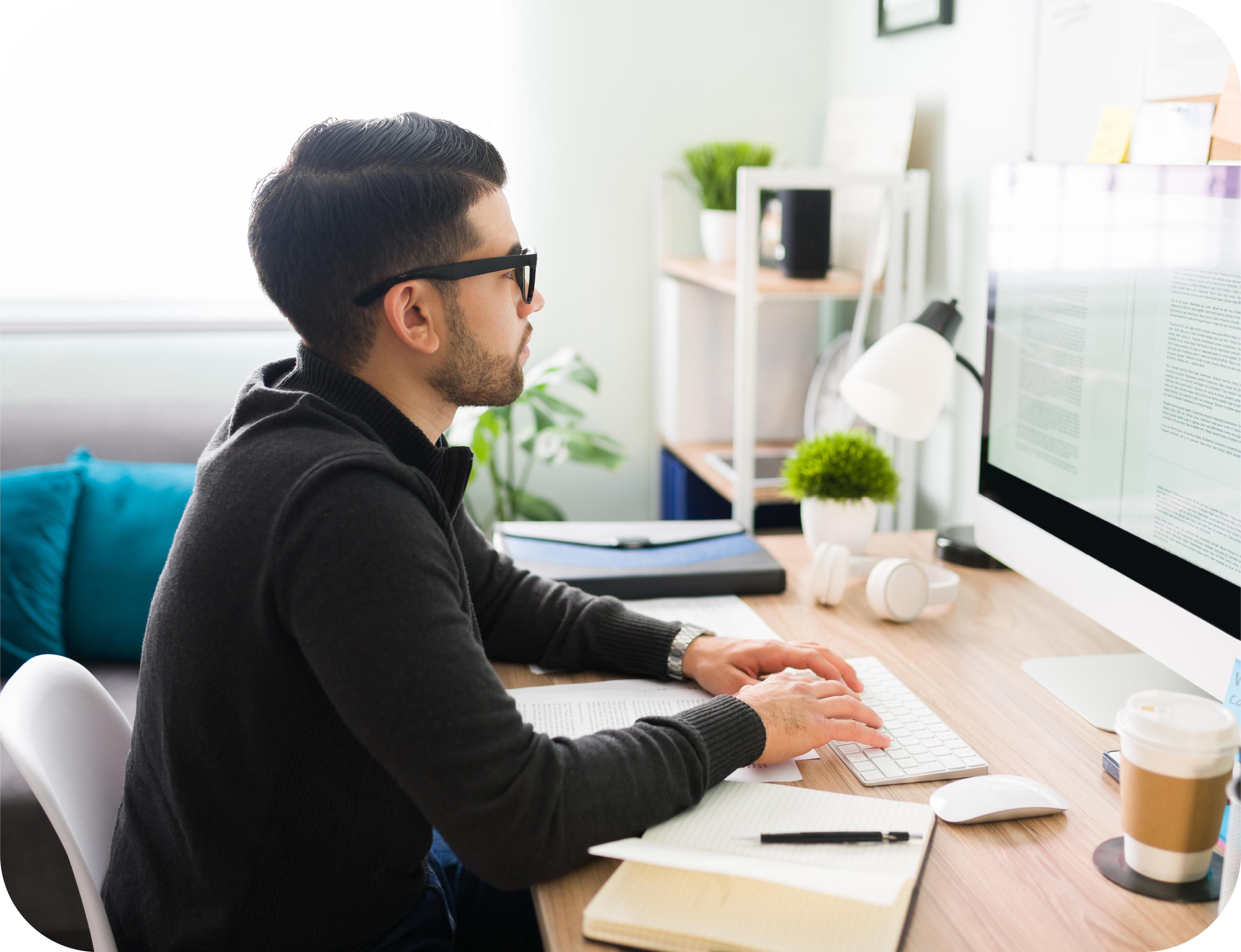 A male linguist plays an integral role in the translation management system